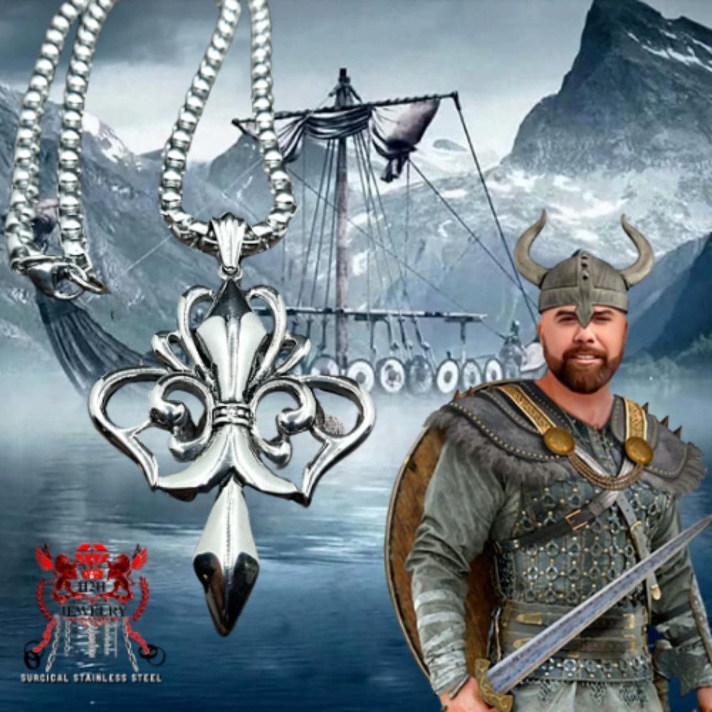 H2H JEWELRY Viking Surgical Stainless Steel 316LCeltic Pendant Box Necklace